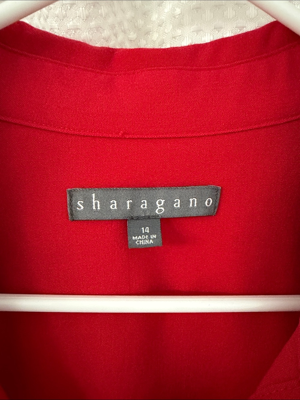 Sharagano Vibrant Red Button-Front Midi Shirt Dress with Belt - Picture 2 of 3